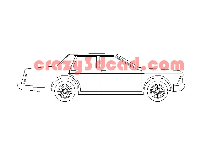 Old car side CAD Block